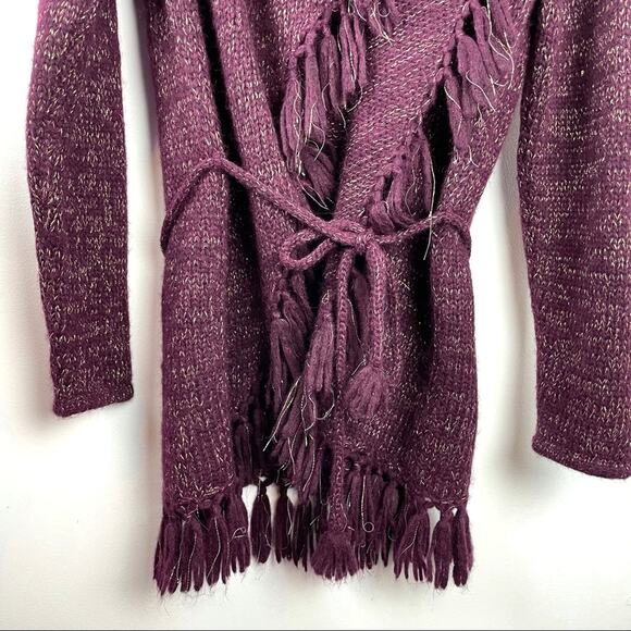 Love Shack Fancy | Purple Wool Sweater Alpaca Cardigan S - Picture 6 of 9